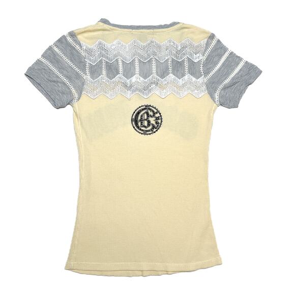 Crash & Burn Logo Shade Thermal Waffle T-Shirt Rhinestone Sequin Women's M NWT - Picture 4 of 11